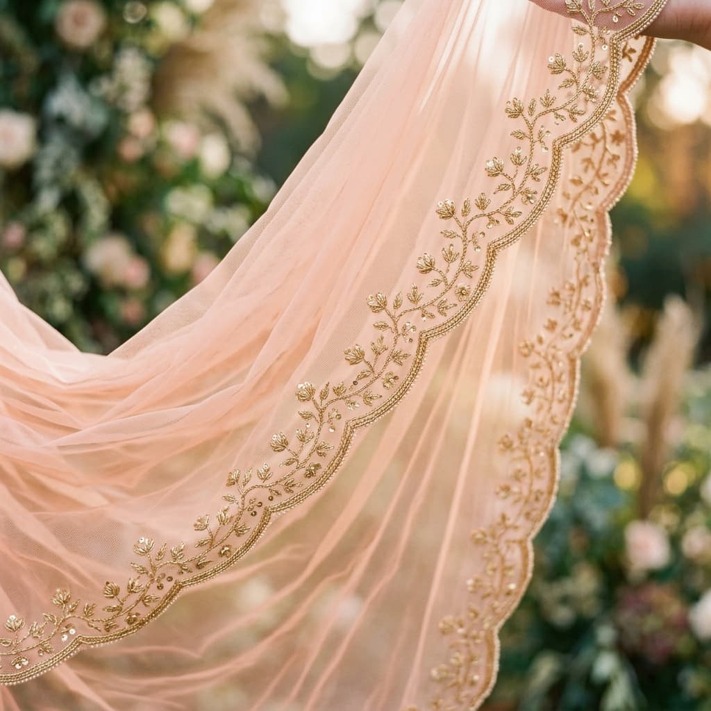 Net Dupatta Border